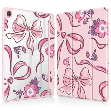 Imagem de Mektron Capa para Samsung Galaxy Tab A9+/A9 Plus 27.9 cm modelo 2024 (SM-X210/X216/X218) com suporte para caneta S, capa fina transparente + suporte de três dobras + despertar/hibernar automaticamente