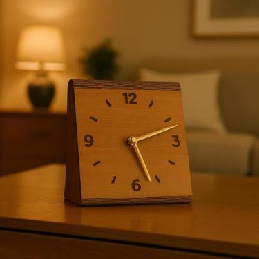 Imagem de Relógio de Madeira Decorativo em MDF Para Sala Mesa Escritório - relóg
