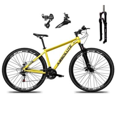 Imagem de Bicicleta Aro 29 Absolute Nero 5 Câmbios Shimano 24v Garfo Com Trava No Ombro Amarelo Tam.15