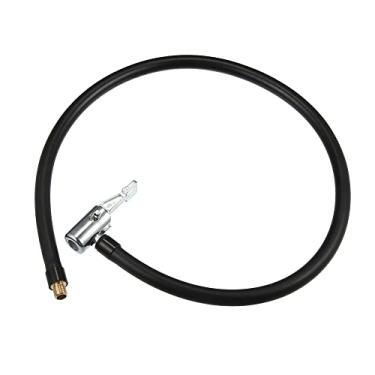 Imagem de X AUTOHAUX Mangueira de extensão de inflador de pneu de 60 cm com conector de bomba inflável portátil tubo de bomba de ar com trava de mandril tubo de conexão de válvula de pneu para carro, caminhão