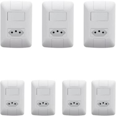 Imagem de 7 Conjunto Interruptor Simples + Tomada 20a 2P+T 250V Aria - TRAMONTIN