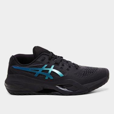 Imagem de Tênis Asics Gel Resolution X Nigth Energy Masculino, Preto, Azul, 41