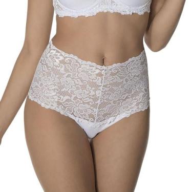 Imagem de Calça Alta DeMillus 57102 Com Renda, Branco, M