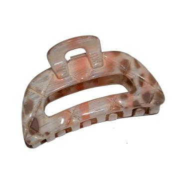 Imagem de Parcelona French Elite Médio Pintado à mão Pêssego Primavera Marfim Grampo de garra de cabelo (pêssego bege)