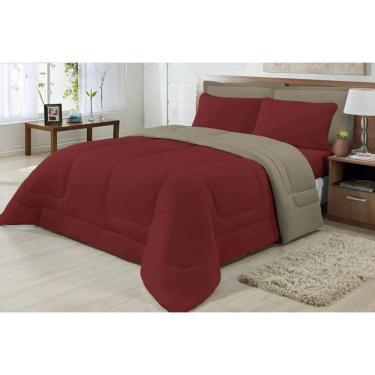 Imagem de Edredom Casal Padrão Malha 100% Alg Antialérgico Vinho