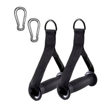 Imagem de Generic Alças de exercício com mosquetão, acessórios versáteis e antiderrapantes para academia, cabos para aparelhos de ginástica, puxadores para baixo no, Preto
