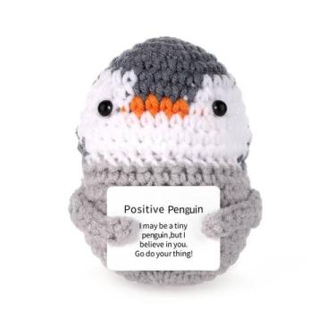 Imagem de Brinquedo de pinguim tricotado SAVITA Funny Positive com cartão positi