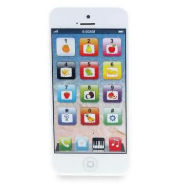 Imagem de Crianças de telefone aprendendo brinquedo jogar celular branco com rec