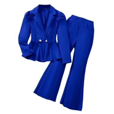 Imagem de Roupas Milumia Girl's Ruffle Blazer e Calças Azuis 12Y