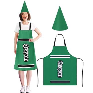 Imagem de Conjunto de aventais de fantasia, roupa de giz de cera verde Mepase co