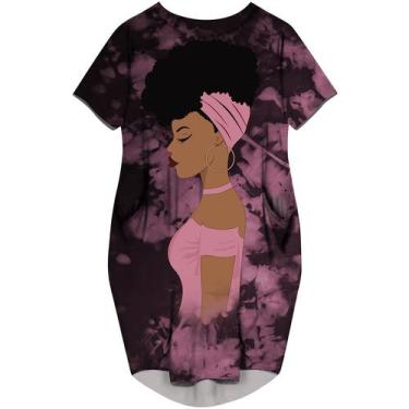 Imagem de Vestido AZPSRT com estampa africana Black Girl Magic para mulheres