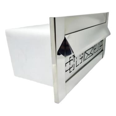 Imagem de Caixa Correspondência De Correio Para Muro Em Inox 35x17cm Prateado - 