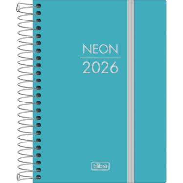 Imagem de Tilibra - Agenda Espiral Diária 11,7x 16,4 cm Neon 2026 - Azul