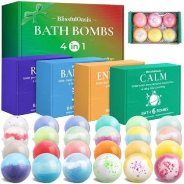 Imagem de Conjunto de bombas de banho BlissfulOasis, 24 unidades com 6 aromas pa