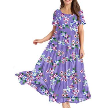 Imagem de Vestido YESNO casual solto boêmio floral longo Maxi L EJF CR374