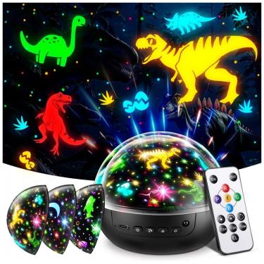 Imagem de Brinquedo de Dinossauro para Crianças: 7 em 1 com 35 Estrelas, Projeção de 3 Filmes e 93 Efeitos, Controle Remoto, Temporizador,Staryou