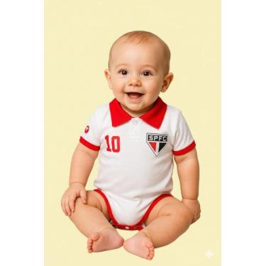 Imagem de Body Bori Bebê São Paulo Camisa Polo Oficial Torcida Baby, Branco, Ver
