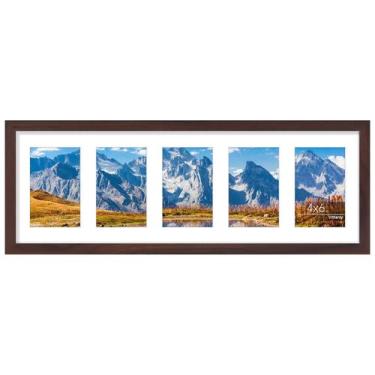 Imagem de Porta-retratos de colagem Vittanly 8x24 Brown para 5 unidades de fotos