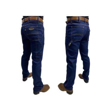 Imagem de Calça Jeans Country Masculina Terra de Rodeio Carpinteira Stone, Azul,