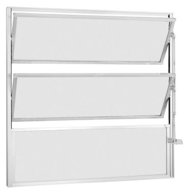 Imagem de Janela Basculante 1 Secção com Vidro Mini Boreal 60x40cm Ecosul Brilhante Esquadrisul