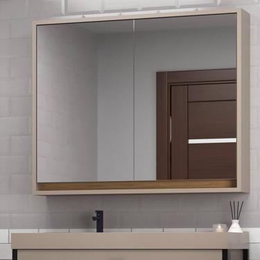 Imagem de Armário de Banheiro 80cm 2 Portas com Espelho Ref 810 London Gianduia/Itapuã