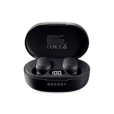 Imagem de Fone de Ouvido Bluetooth 5.3 TWS Sem Fio Wireless Com Visor Graves Potente Compatível com iOS e Android, Beesev-ONE (Preto)