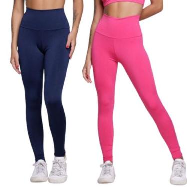 Imagem de KIT 2 Calça Legging Dia a Dia Vekyo Cós Alto Roupa Para Musculação Tre