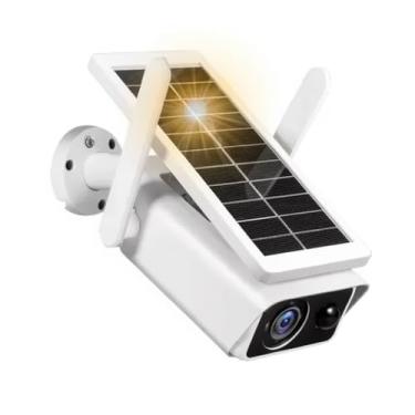 Imagem de Câmera de Segurança Solar Externa, Wi-Fi, HD, IP67 à Prova d'Água, com Visão Noturna, Sensor de Movimento, Bateria Solar, Monitoramento Remoto