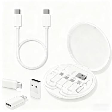 Imagem de Kit de cabo adaptador de carregamento multiUSB, USB C para caixa de adaptador de dispositivo iOS, conjunto de conversão A e tipo C para dispositivo macho/tipo C/iOS, transferência de dados