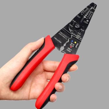 Imagem de Ferramenta de crimpagem para decapador de fios de 20 cm Cortador de fios Crimpador de fio profissional Ferramentas de decapador de cabos multifunções LCS-C-1045