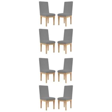 Imagem de Kit 8 Cadeiras de Jantar Reforçadas com Base em Madeira