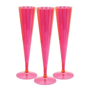 Imagem de Party Essentials 40 Contagem de plástico rígido Twopiece 141 g Champagne Flutes, Neon Pink