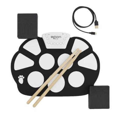 Imagem de Bateria Elêtronica Musical Silicone Digital Roll Up Drum Kit 10 Pads 2 Pedais Baqueta EMT-S9