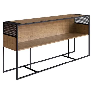 Imagem de Aparador Industrial York Artesano 160 Cm (Largura) Em Mdp Vermont Com Nicho Aço Preto