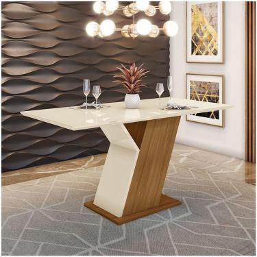 Imagem de Mesa De Jantar Tampo Em Mdf 160cm Vidro Zuri Casa 812