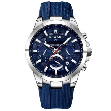 Imagem de Relógio De Pulso Masculino Analógico Rà Prova D´agua Esportivo Azul