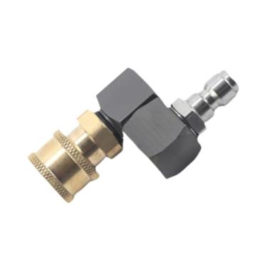 Imagem de Generic Conector giratório para lavadora de alta pressão, engate rápido de 1/4", robusto, adaptador para lavadora de alta pressão com rotação, Cabeça de Cobre Preto