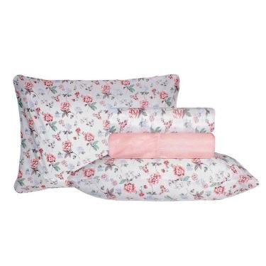 Imagem de Jogo De Cama Duplo Casal 4 Peças 140 Fios 250x220cm Catarina Realce Premium - Sultan