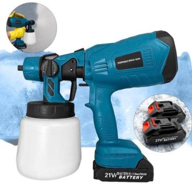 Imagem de Pistola de Pintura Pulverizadora de Tinta com 2 Baterias Profissional 