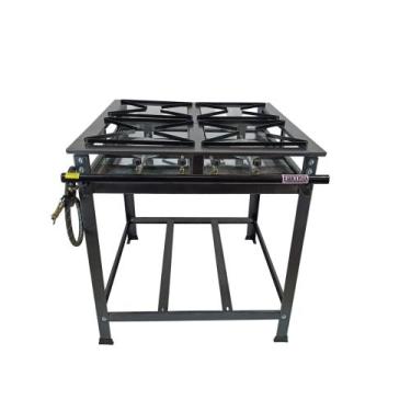 Imagem de Fogão Fortmix 4 Bocas Alta Pressão 30x30 Queimador Caulim