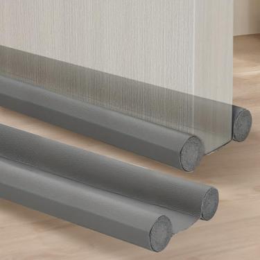 Imagem de Rolhas bilaterais embaixo da porta - bloqueia correntes de ar e ruídos, cinza