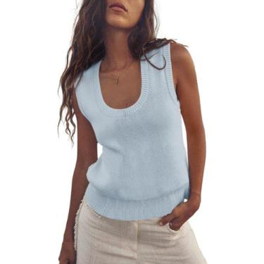 Imagem de Camiseta regata feminina Saodimallsu de malha canelada cinza claro