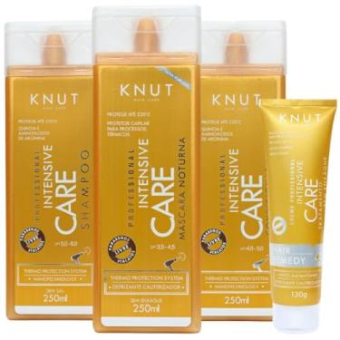 Imagem de Kit Knut Intensive Care Shampoo + Condicionador 250ml Máscara Noturna 250g Hair Remedy 130g