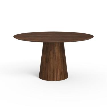 Imagem de Mesa De Jantar Redonda 150cm Scandi 8 Lugares Lamina Natural De Madeira Castanho