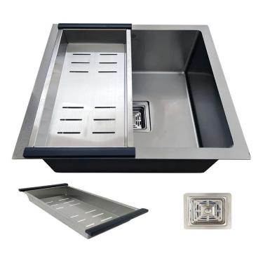 Imagem de Cuba Quadrada 44X44Cm Em Aço Inox 304 Escovada Cub-019