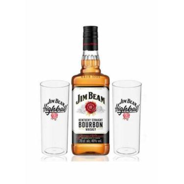 Imagem de Kit 1 Jim Beam 1000ml + 2 Copos Highball
