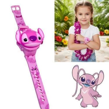 Imagem de Relógio Infantil Digital Brinquedo com Projetor de 6 Imagens Desenho 3D Stitch Lilo angel para Crianças Meninas Meninos