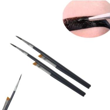 Imagem de Kit 4 Pinceis Aplicação Henna Pó Tintura Design Sobrancelha - LULLU PE