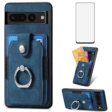 Imagem de Asuwish Capa de celular para Google Pixel 7 Pro 5G com protetor de tela de vidro temperado e suporte de anel fino, suporte para cartão de crédito, célula de couro Pixel7Pro Pixel7 XL Seven 7Pro 6.7