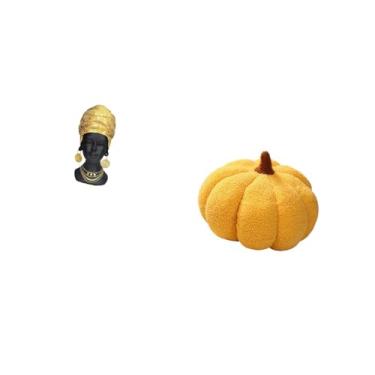 Imagem de Fenteer Escultura de Resina de -abóbora Africana Elegante, Almofada de Pelúcia, Peça Central, Decoração Criativa para Entrada, Prateleira, Sofá, Quarto